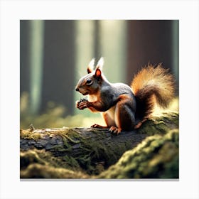Squirrel In The Forest 211 Canvas Print