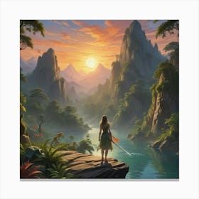 Girl In The Forest 2 Canvas Print