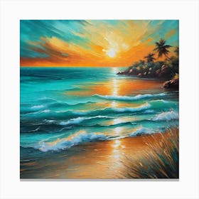 Sunset At The Beach 758 Canvas Print
