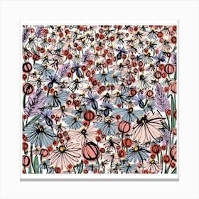 Wildflower Meadow Square Canvas Print