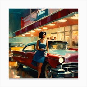 Lady At The Diner Canvas Print