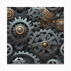Gears And Gears Background Canvas Print