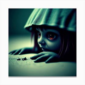 Little Girl In The Dark Canvas Print