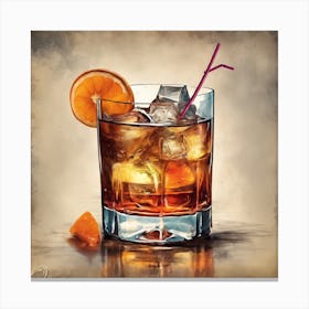 Old Fashioned Cocktail Canvas Print
