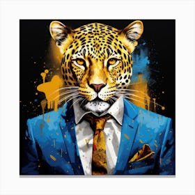 Jaguar in Suit Canvas Print