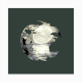 Full Moon fishing Canvas Print