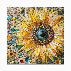 Mosaic Sunflower 2 Canvas Print