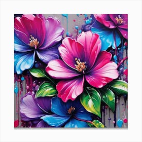 Flowers On The Wall 1 Canvas Print