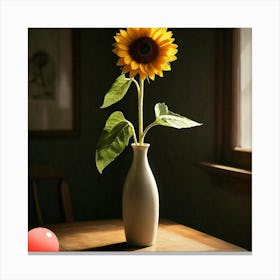 Sunflower In A Vase Canvas Print