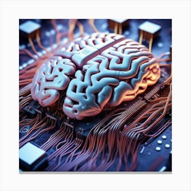 Brain On A Circuit Board 13 Canvas Print