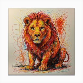 Lion red Canvas Print
