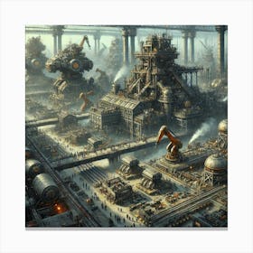 A Detailed View Of The Iron Foundries In Belarus Canvas Print