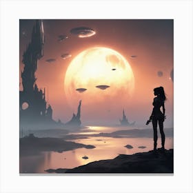 Aliens In Space Canvas Print