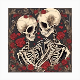 Skeleton Lovers 4 Canvas Print