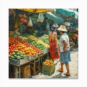 Vietnam Fruit Market 3 Canvas Print