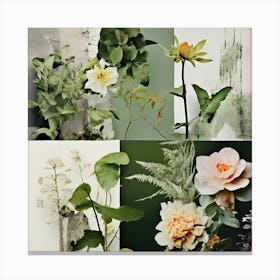 Collage Texture Photography Pictures Fonts Pastel Botanical Plants Layered Mixed Media Vi (12) Canvas Print
