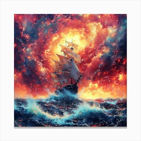 Ship In The Storm 1 Canvas Print