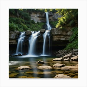 Waterfall In The Forest 26 Canvas Print