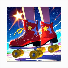 Roller Skaters Canvas Print