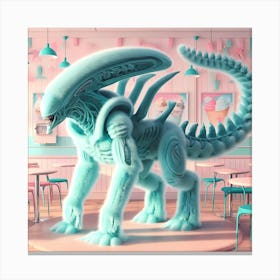 Alien In Ice Cream Parlor 3 Canvas Print