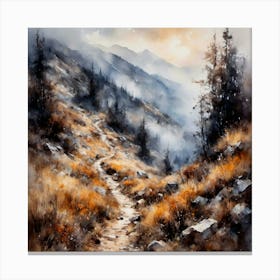 Foggy Mountain Path Canvas Print