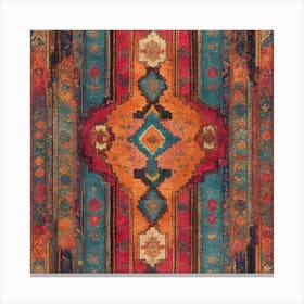 Moroccan carpet in bright, striped colors Canvas Print