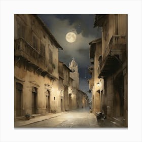 Moonlit Street Canvas Print