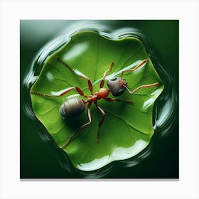 Ant On A Leaf 4 Canvas Print