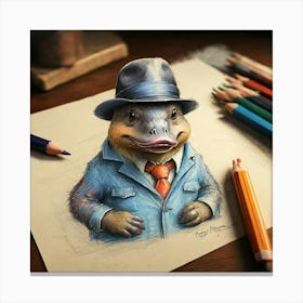 Duck In A Suit 5 Canvas Print