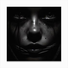 Face in the dark Canvas Print