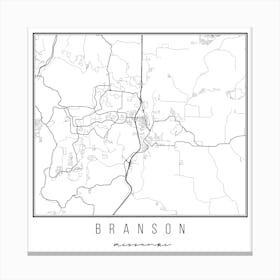 Branson Missouri Street Map Canvas Print