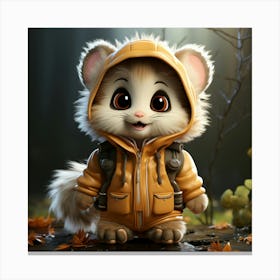 Little Mouse In A Jacket Canvas Print