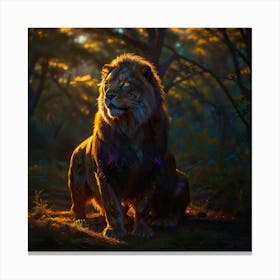 Lion In The Forest 1 Canvas Print