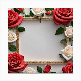 Frame With Roses 28 Canvas Print