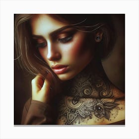 Tattooed Girl Canvas Print