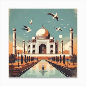 Taj Mahal travel poster wall art print Canvas Print