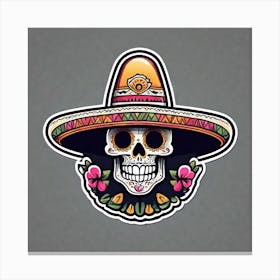 Day Of The Dead Skull 32 Canvas Print