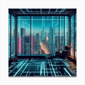 Futuristic City View Canvas Print