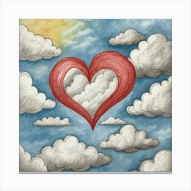 Heart In The Clouds Canvas Print