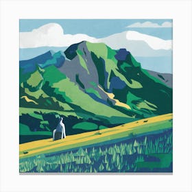 Cadair Idris Wales Colourful Mountain Illustration Poster 1 Canvas Print