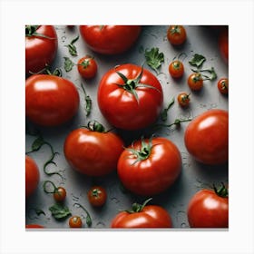 Tomatoes On A Table 1 Canvas Print