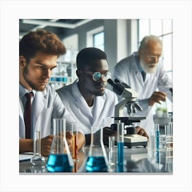 Young Scientists In A Laboratory 1 Canvas Print