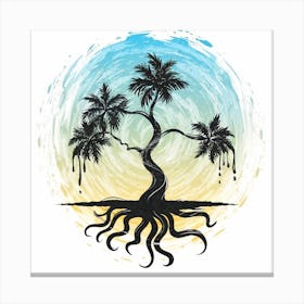 Palm Tree With Roots Canvas Print