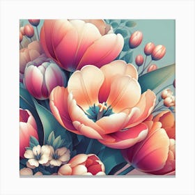 Tulips In A Vase Canvas Print