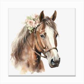 Watercolor Horse Head Canvas Print