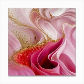 Abstract Pink And Gold Swirls Canvas Print