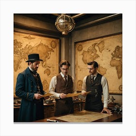 Three Men In A Room Canvas Print