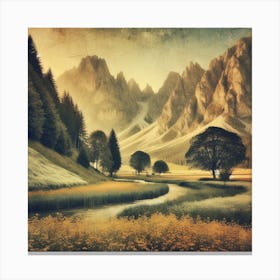 Landscape In The Mountains Photo Canvas Print