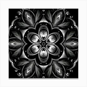 Black And White Mandala 4 Canvas Print