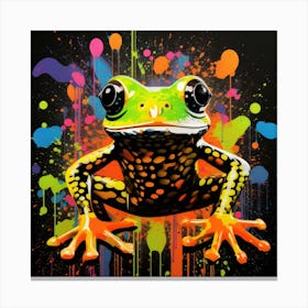 Colorful Frog Splatter 4 Canvas Print